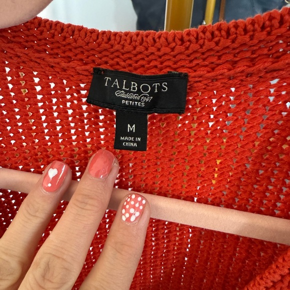 Like New Talbots Reddish Orange Women's Cardigan Sweater 100% cotton 🌱 - Picture 4 of 6